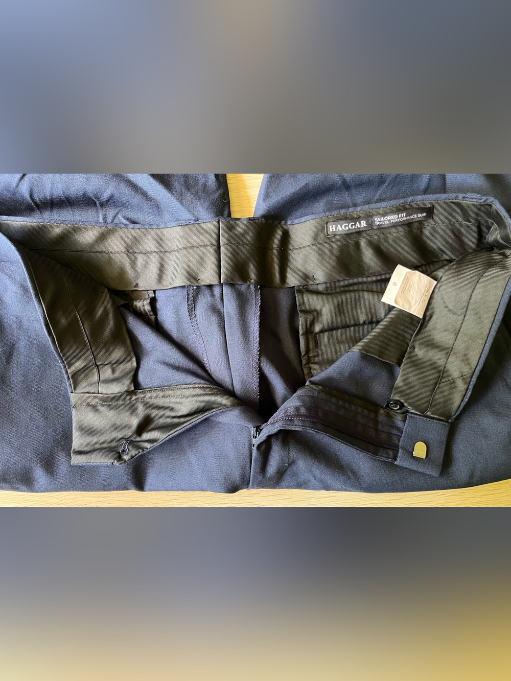 Haggar Navy Tailored Fit Dress Pants - Classic Flat Front